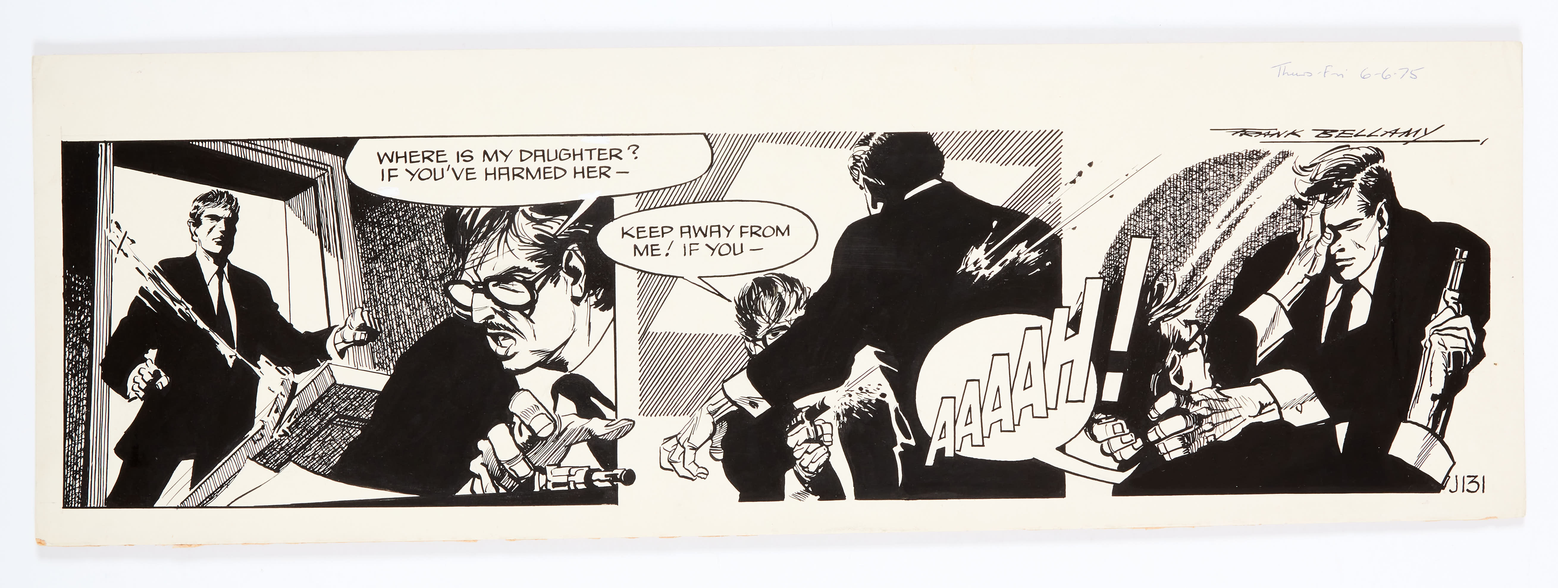 Garth: 'Doomsmen'. Original artwork (1975) drawn and signed by Frank Bellamy for the D. Mirror 6.