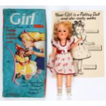 Girl 'Dress Me' doll in original box (1953) Palitoy. 'She really walks' with Girl instruction