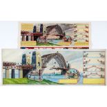 Eagle original double page artwork of Sydney Harbour Bridge (1954) painted and signed by Walkden