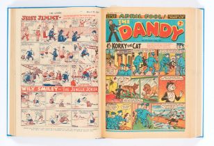 Dandy (1957) 789-840. Complete year in bound volume. Starring Desperate Dan, Korky, Charlie The