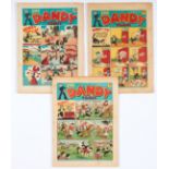 Dandy (1938) 21, 22, 23 (No 22 with Fireworks cover in April!) [vg/vg-/vg] (3)