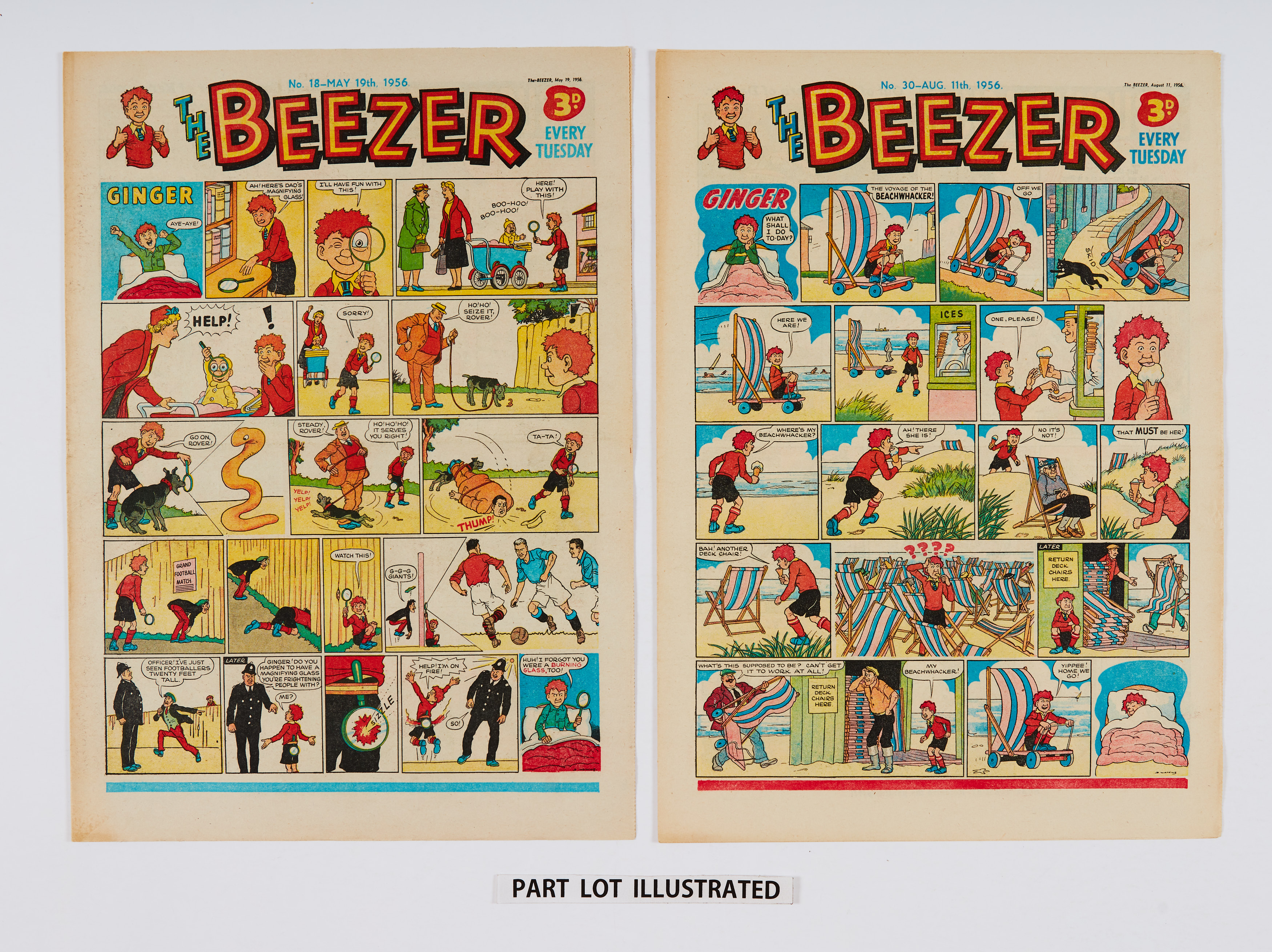 Beezer (Jan-Dec 1956) 2-50 and 95 (Fireworks 1957). Starring Ginger, Pop, Dick & Harry, Calamity - Image 3 of 3