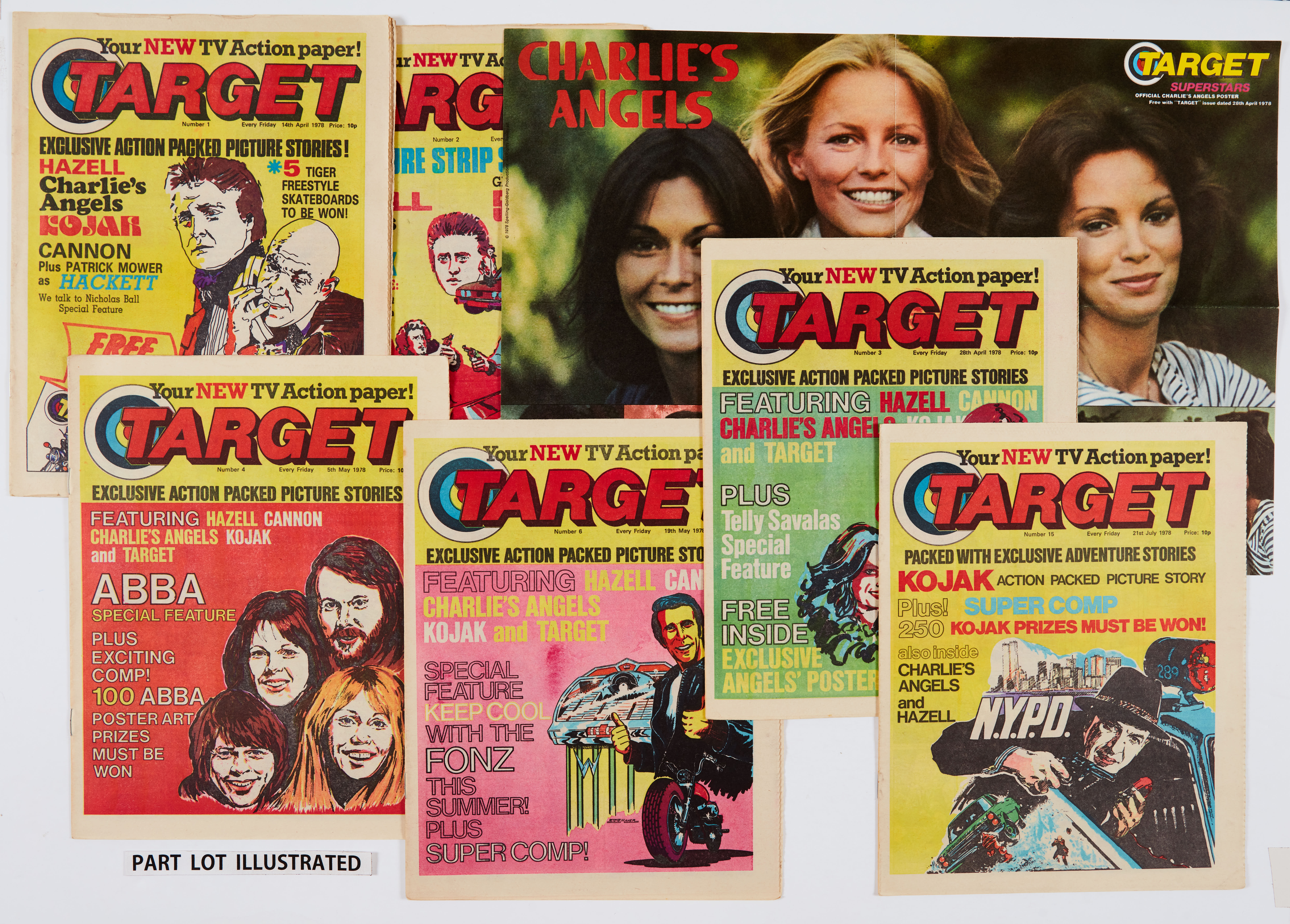Target (1978) 1-19. Complete run with Nos 1 and 3 free gifts Target Superbikes, Charlie's Angels