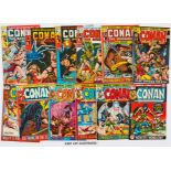 Conan (1971-74) 3-5, 8, 11, 12, 14-22, 39, 45. (# 4, 5, 8, 39, 45 cents copies) # 22 [gd],