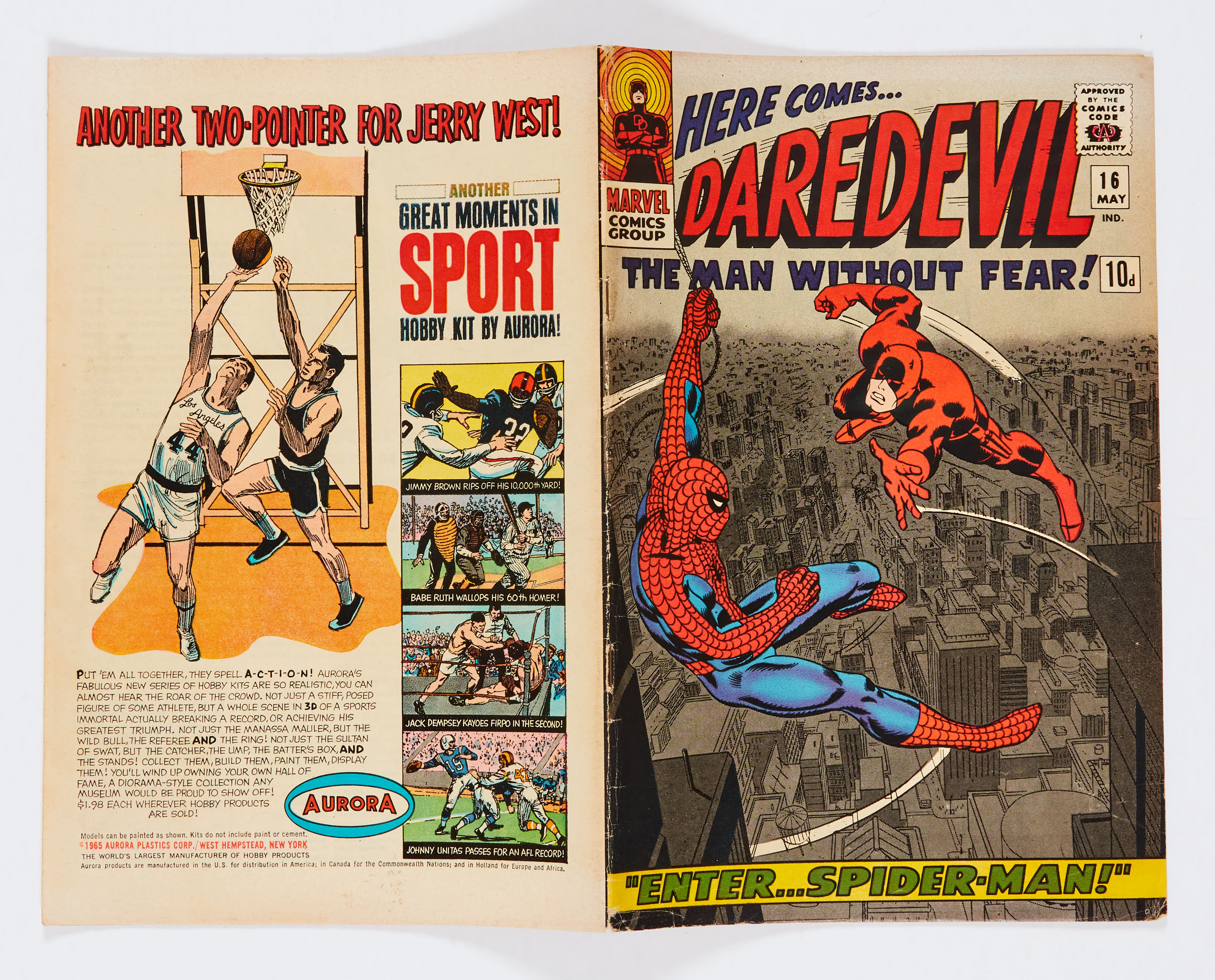 Daredevil 16 (1966). Comics Code 'A' filled in with red pen [vg+]. No Reserve