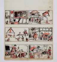 Danny Longlegs original April Fool's Day artwork (1947) by Dudley Watkins for The Dandy but