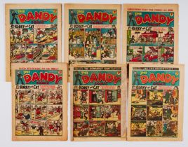Dandy (1941) 163-168. Propaganda war issues with Addie & Hermy, Korky and Desperate Dan. No 167