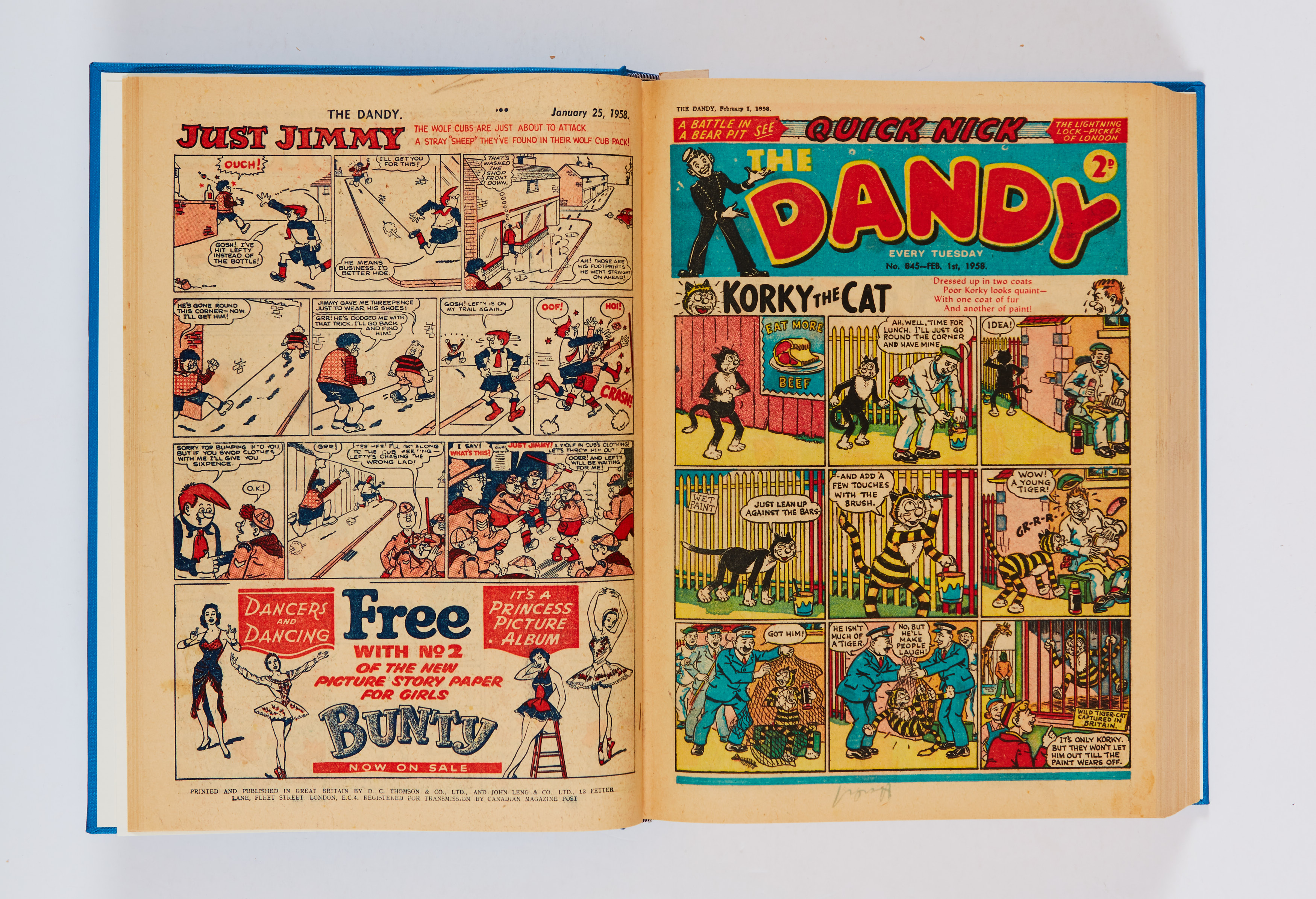 Dandy (1958) 841-892. Complete year in bound volume. Starring Robin Hood in 'The Mystery of Sherwood