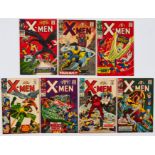 X-Men (1966-67) 24, 26, 28-30, 32, 33. Comics Code 'A' touched in with red pen, cream pages [fn-/fn]
