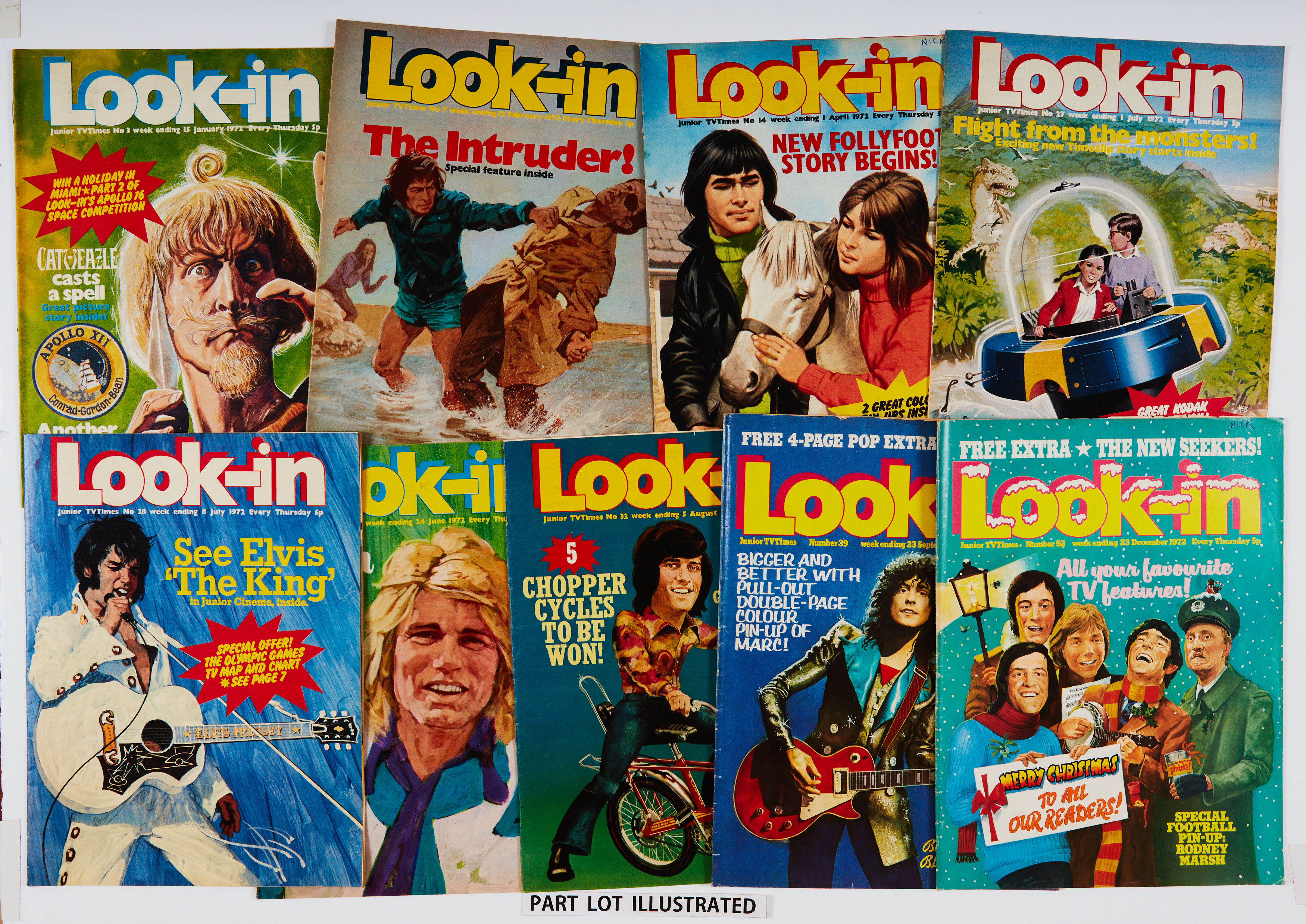 Look-in (1972) 1-52. Complete year. Starring The Fenn Street Gang, Please Sir!, Timeslip, Follyfoot,