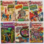 Fantastic Four (1963-65) 19, 26, 30, 37, 38. With Annual 3. Comics Code 'A' filled in with red