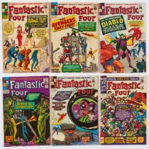 Fantastic Four (1963-65) 19, 26, 30, 37, 38. With Annual 3. Comics Code 'A' filled in with red