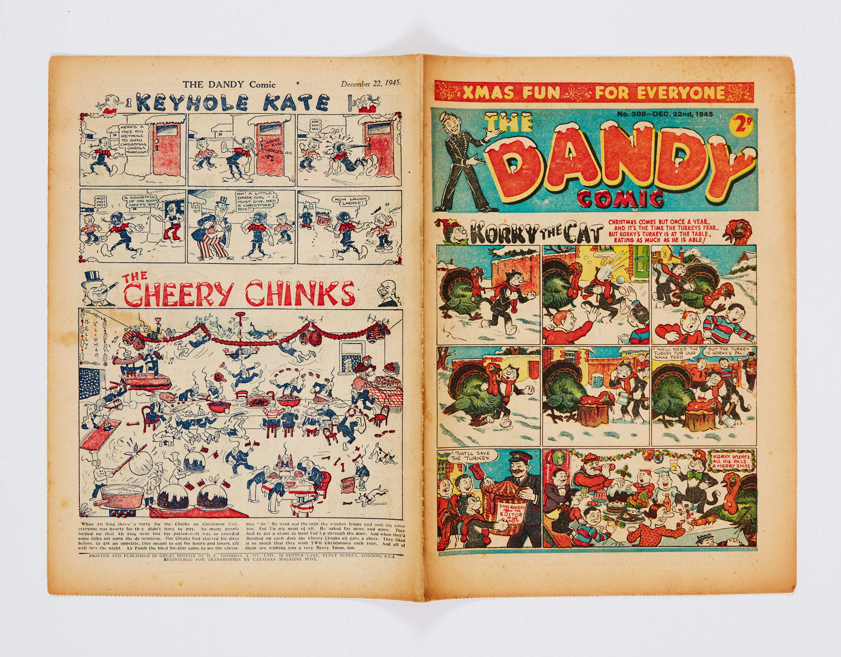 Dandy 308 (Xmas 1945) [vg+]