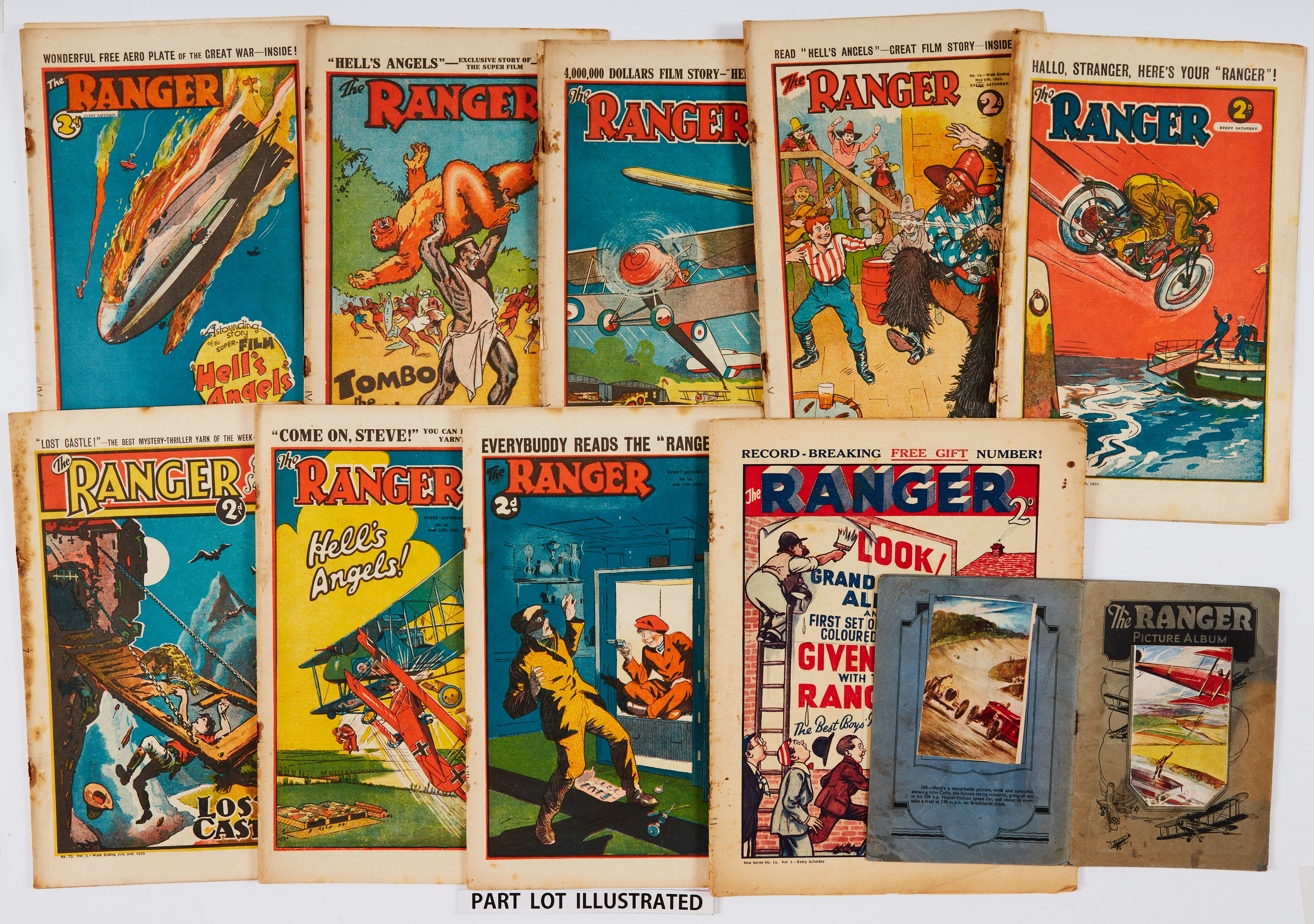 Ranger (1931-33) 10-23, 36, 37, 73-75, 86 (x2), 100 and new series No 15 wfg Ranger Picture Album