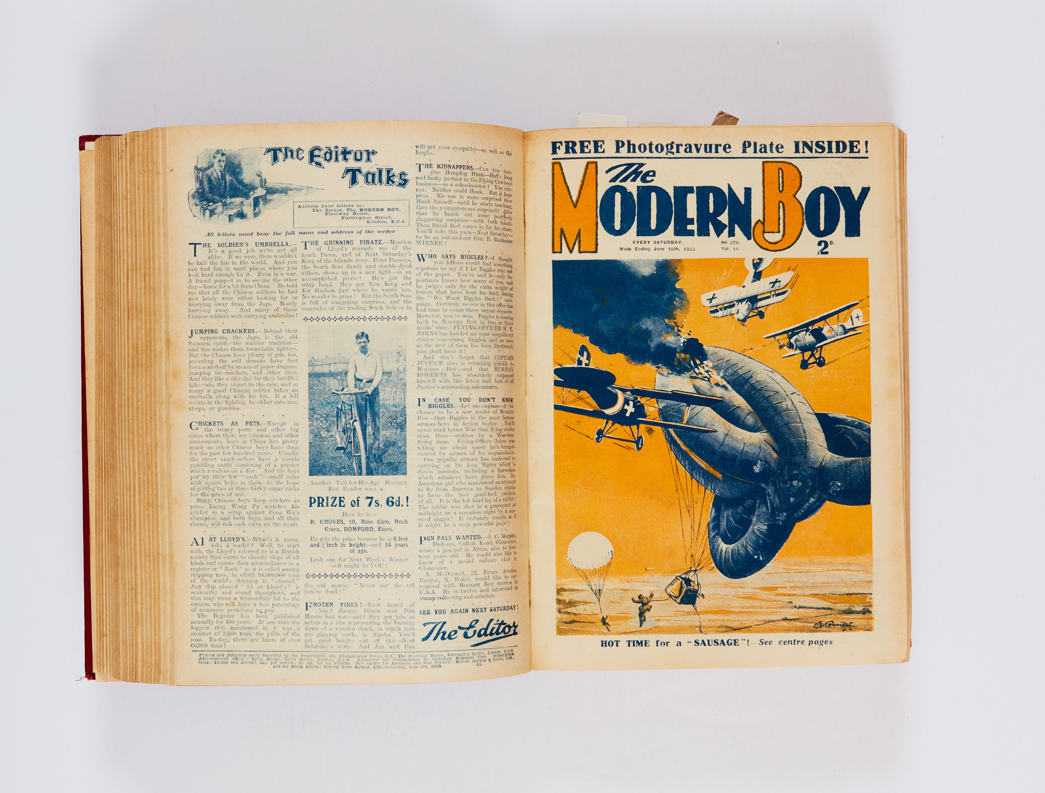 Modern Boy (1933) 257-308. Complete year in bound volume with Mickey Mouse full page comic strips in - Image 2 of 6
