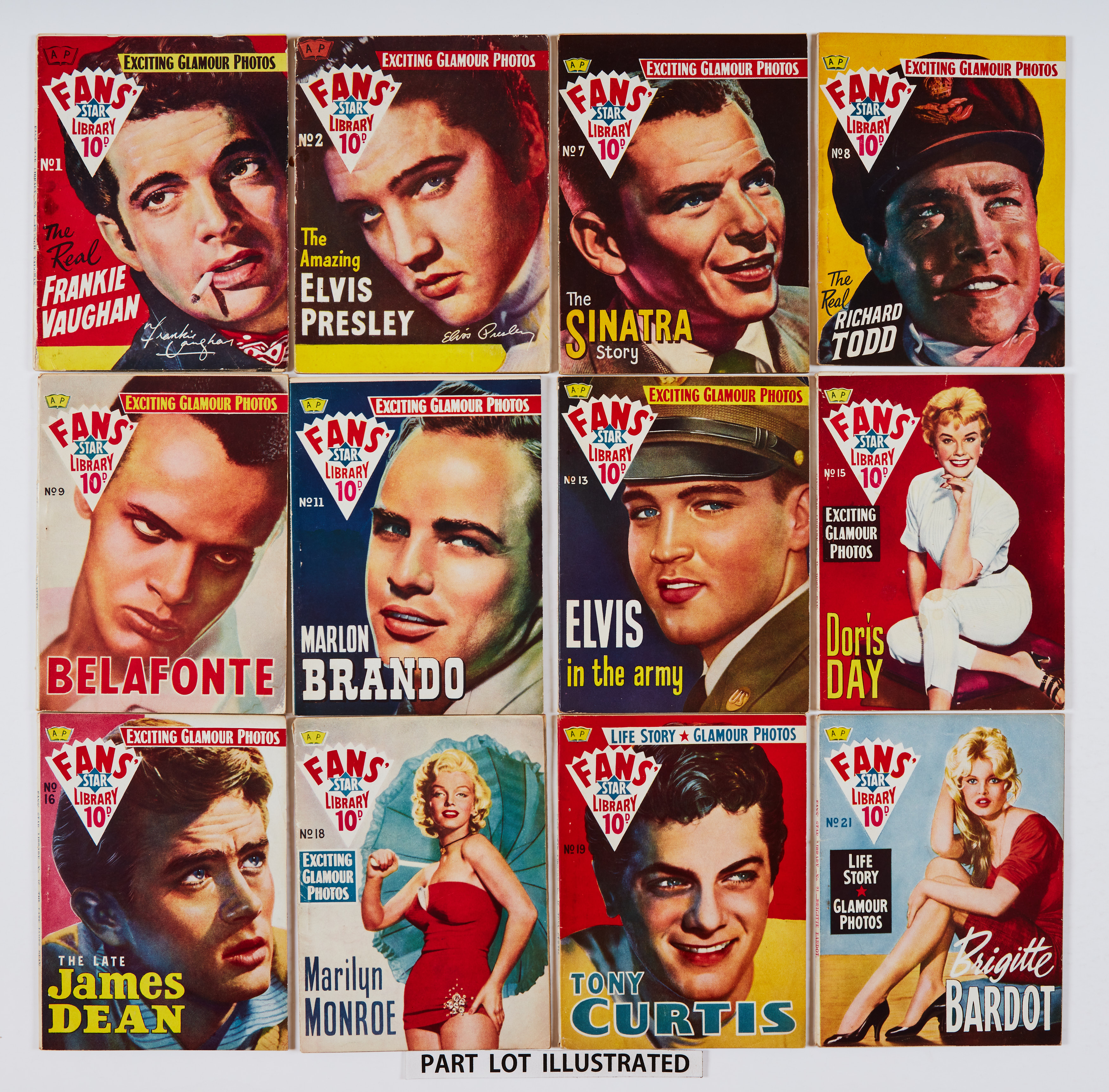 Fans' Star Library (1958-60) 1-54. Complete run including Elvis, Sinatra, Belafonte, Brando, James