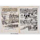 Charley's War: 3 original consecutive artworks (1984) by Joe Colquhoun for Battle No 623 pgs 9-