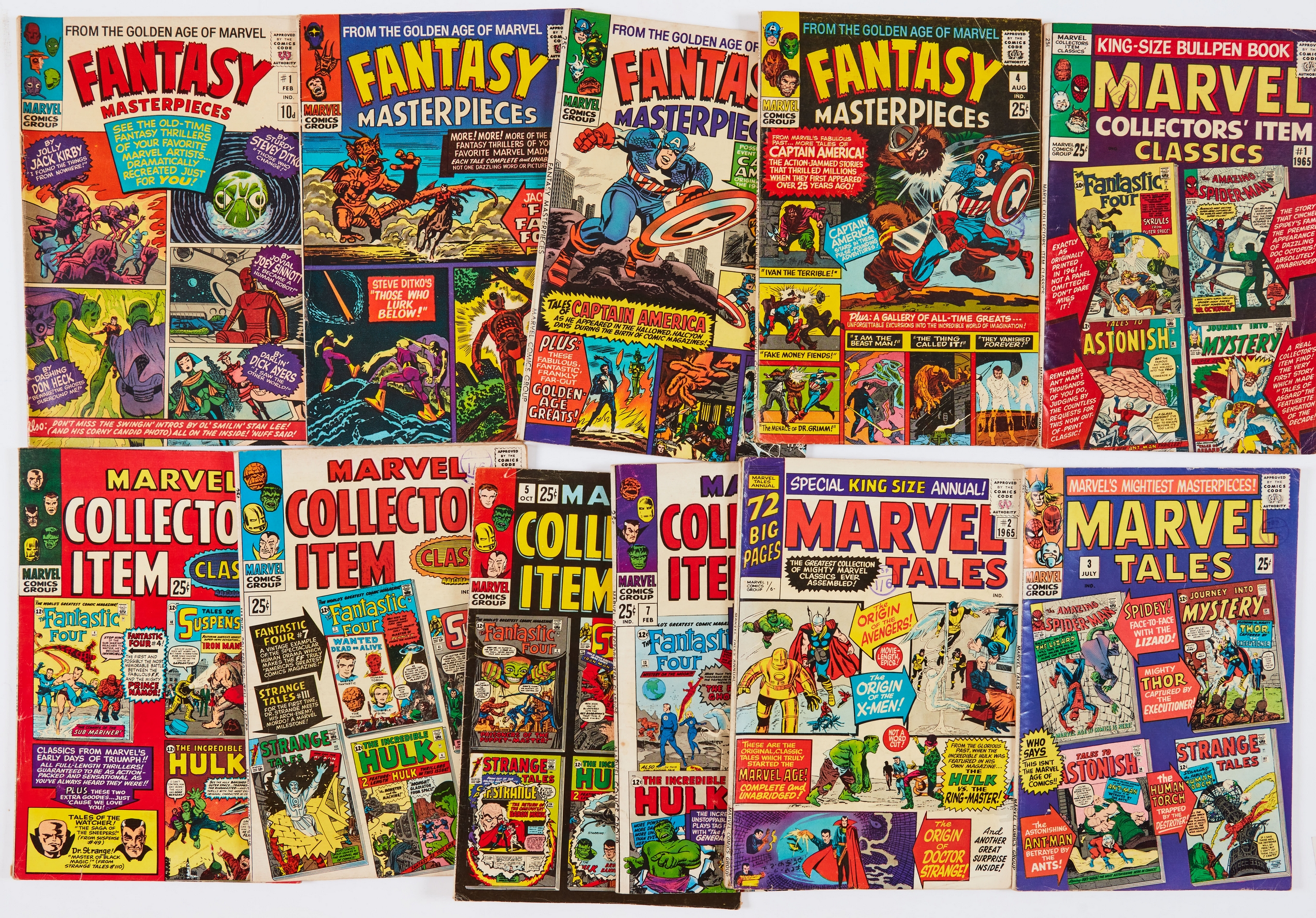 Fantasy Masterpieces (1966) 1-5 with Marvel Collectors' Item Classics (1965-66) 1, 3, 4, 5, 7 and