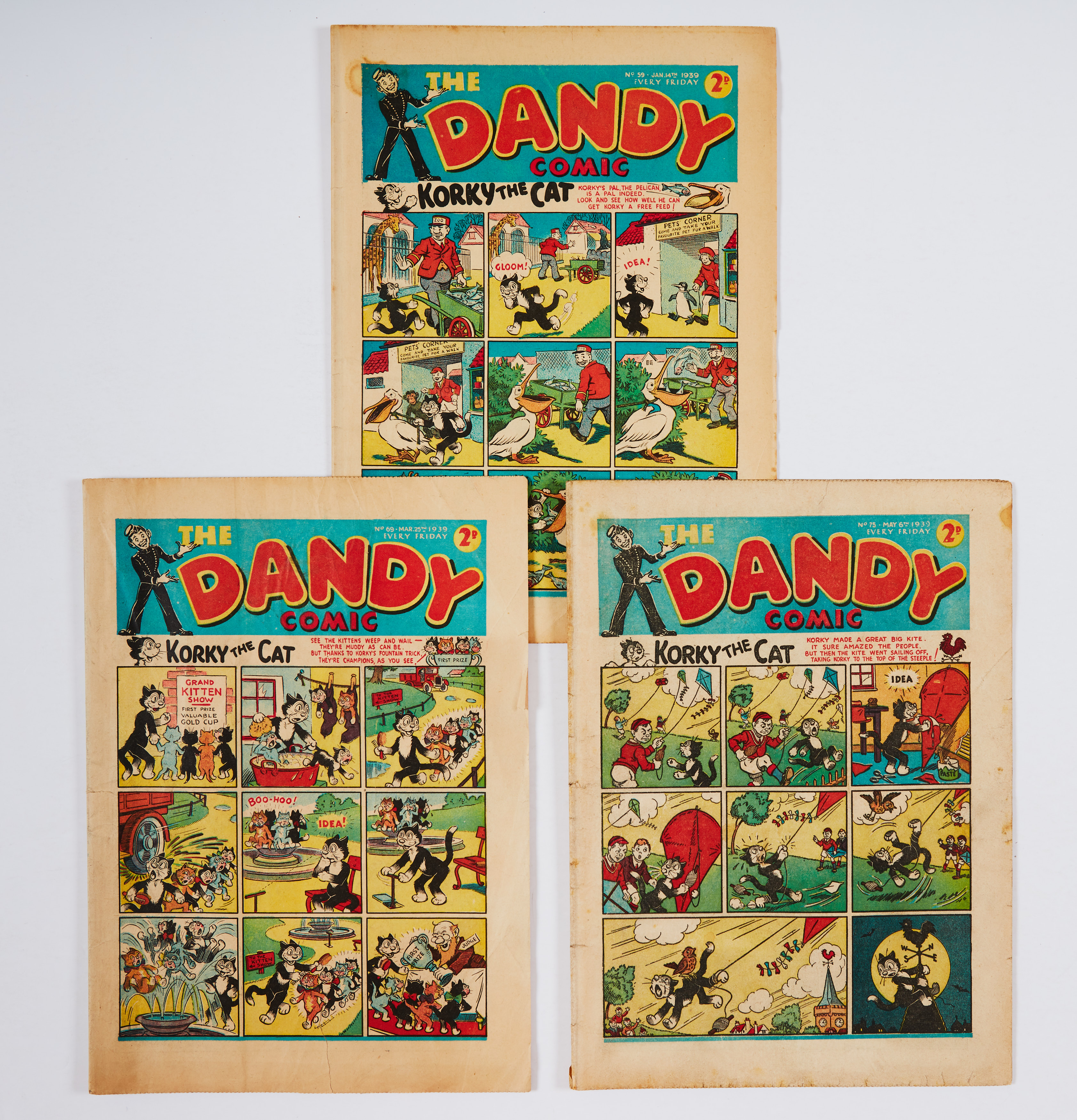 Dandy (1939) 59, 69, 75 [vg+/vg/gd-vg] (3)