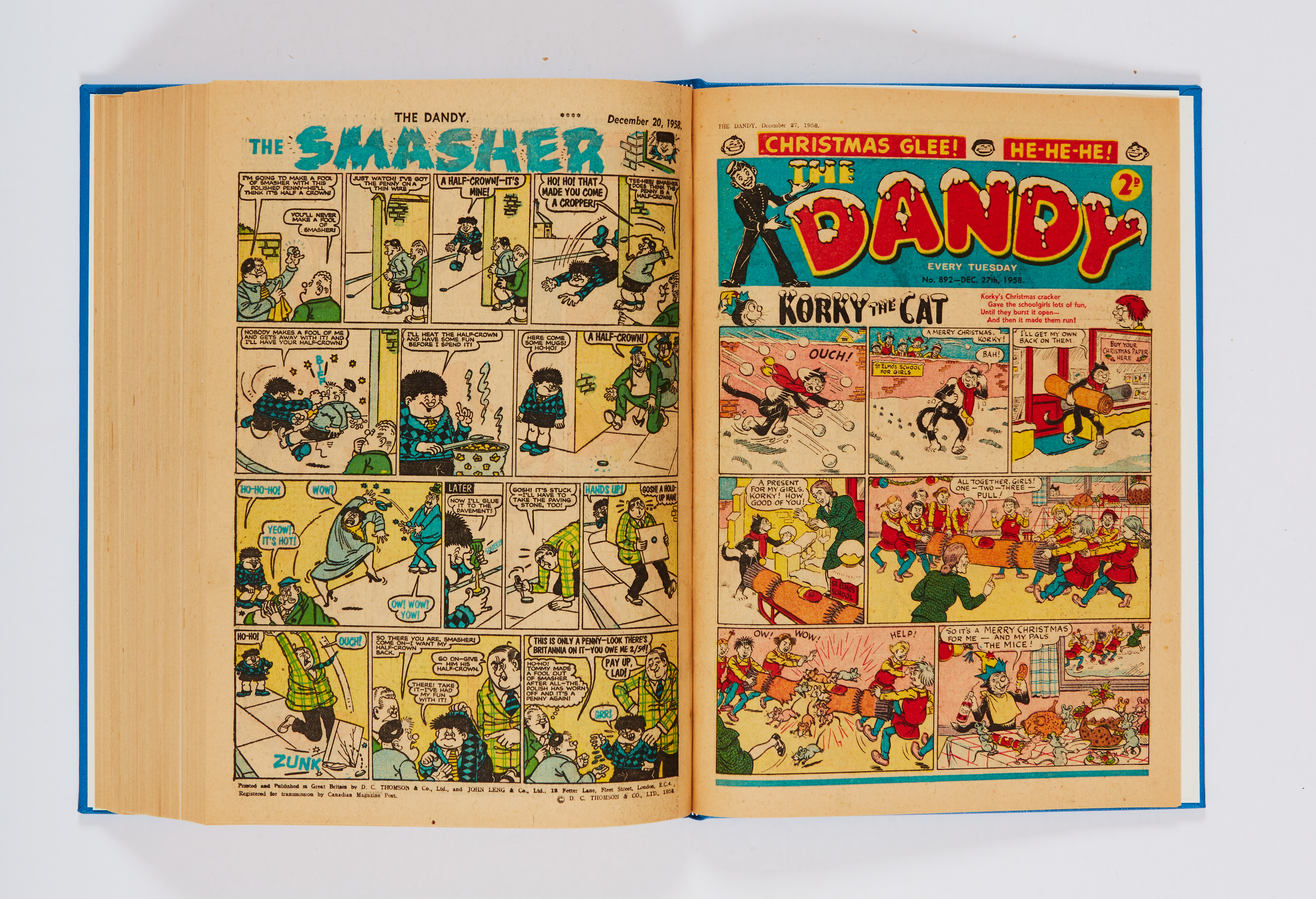 Dandy (1958) 841-892. Complete year in bound volume. Starring Robin Hood in 'The Mystery of Sherwood - Image 5 of 5