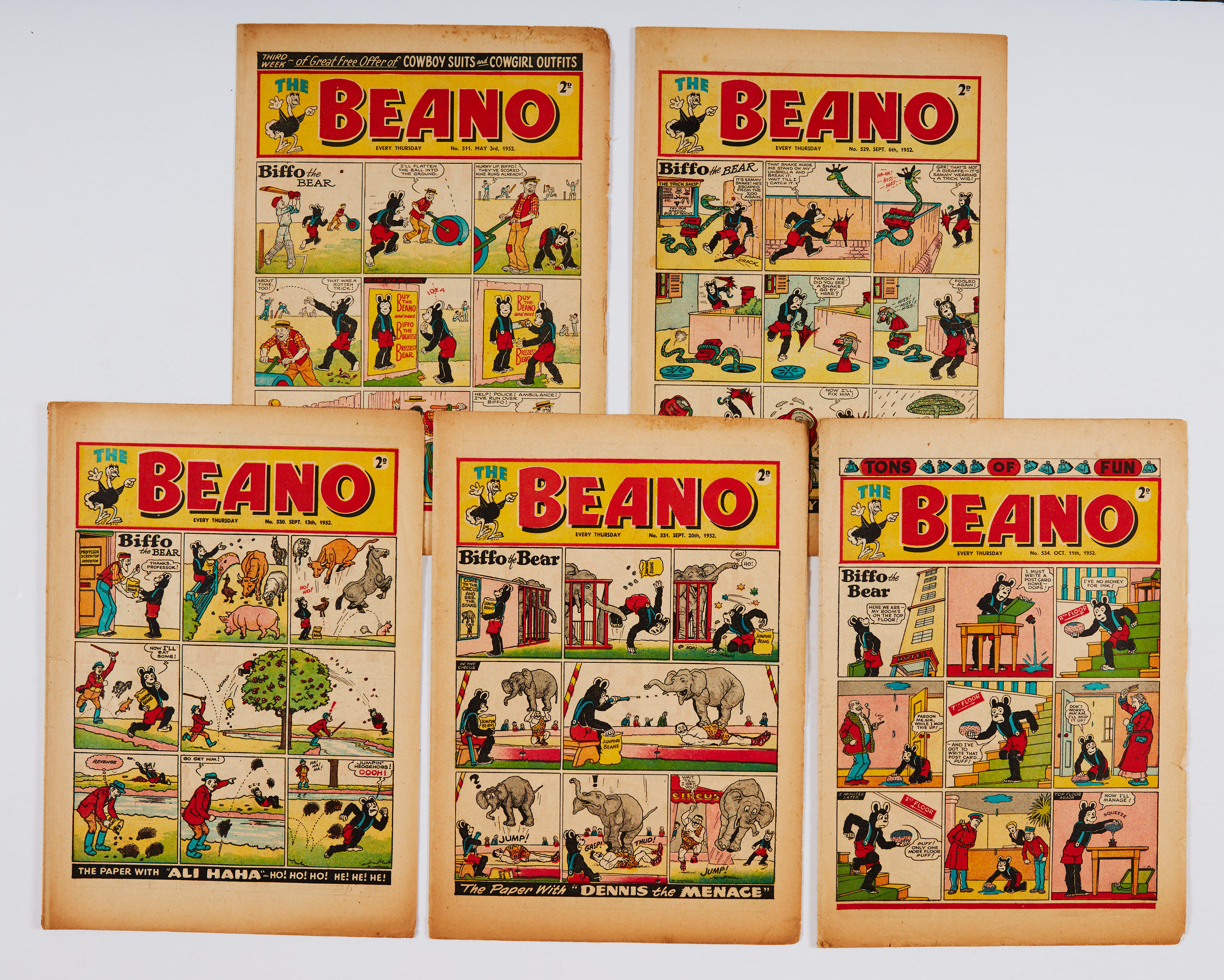 Beano (1952) 511, 529, 530, 531, 534 [vg/fn] (5)