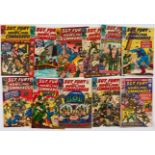 Sgt Fury (1965-67) 20, 26-28, 30, 39, 40, 42, 43, 47. With Annual 1. Comics Code 'A' touched in with