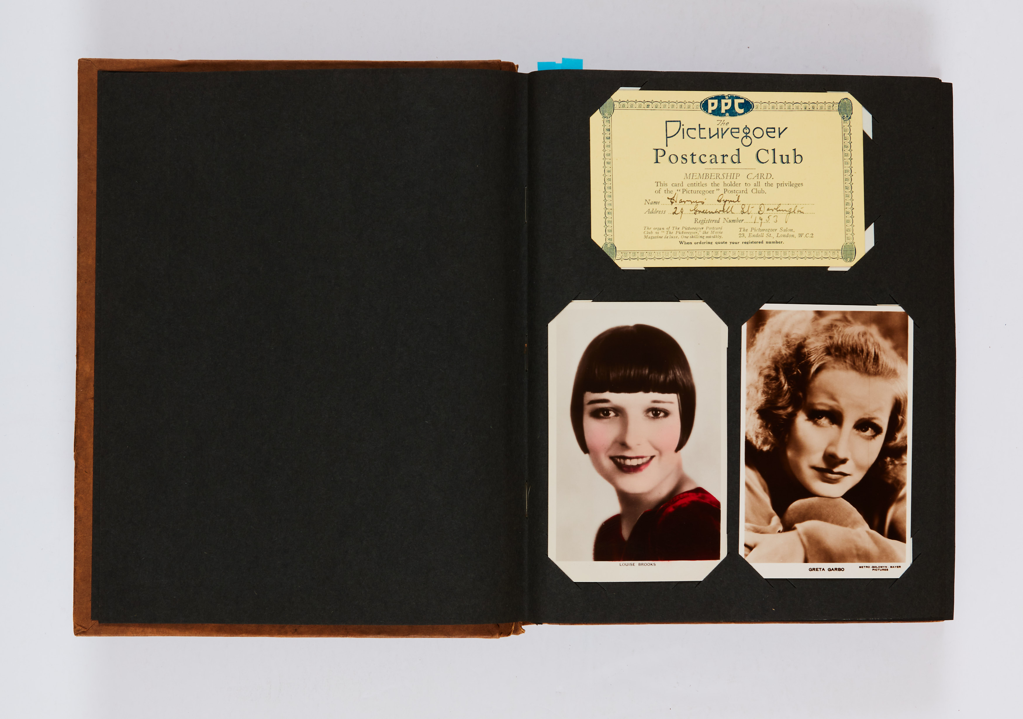 Picturegoer Postcard Album 'My Film Favourites' (1930s-40s) with Club Membership card and 241 high - Image 6 of 7
