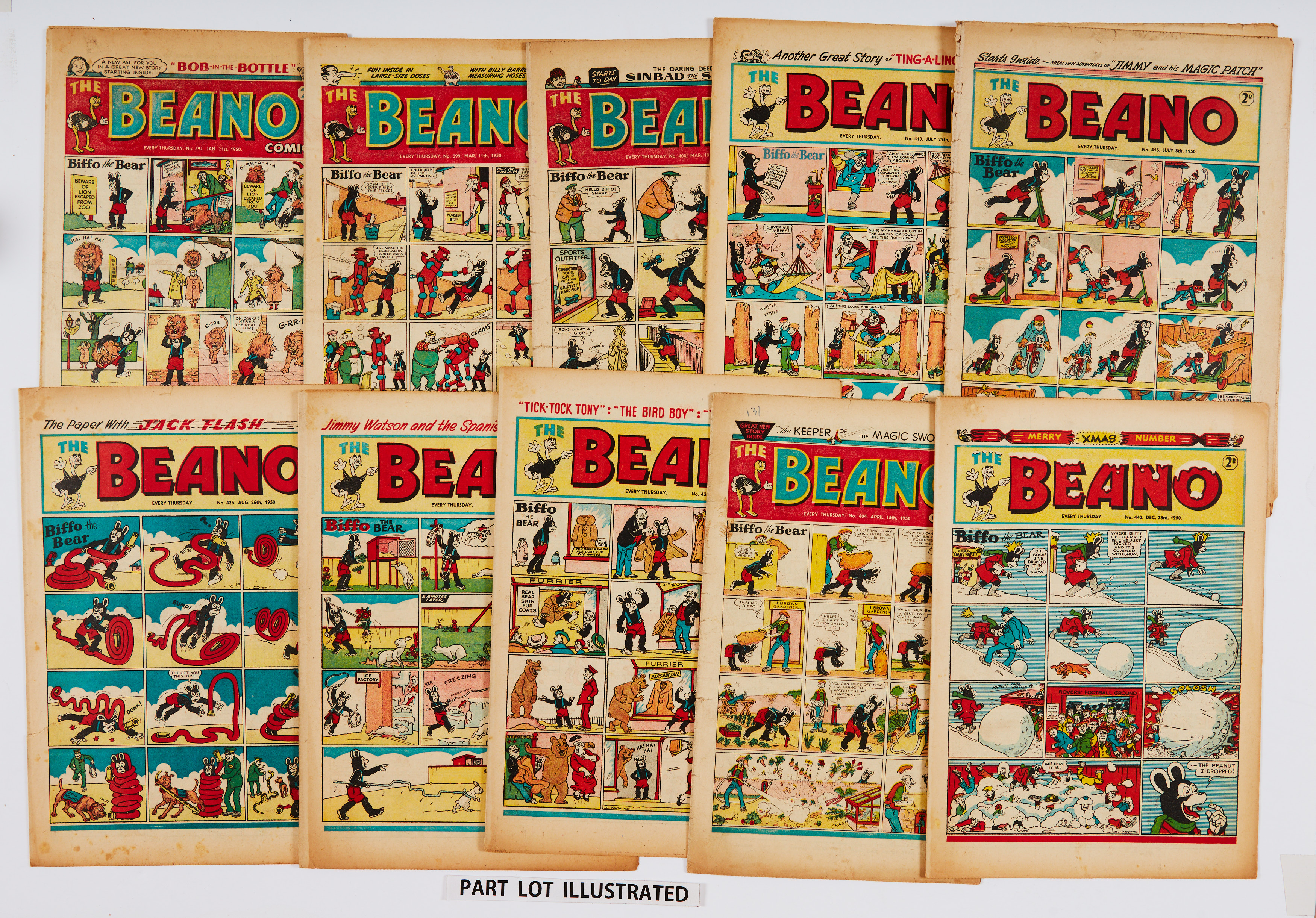 Beano (1950) 392, 393, 399, 400, 406, 413, 414, 416, 418-420, 423-425, 427, 428, 430, 432, 434-440