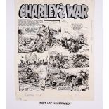 Charley's War: 3 original consecutive artworks (1984) by Joe Colquhoun (and signed to the lower