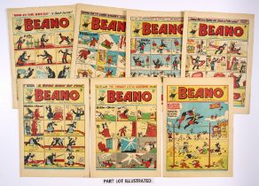 Beano (1951) 442-493. Complete year including No 452 first Dennis the Menace (vfn). No 442 [vg+],