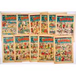 Dandy (Oct-Dec 1950) 463-470, 472-474 Xmas. Including Fireworks issue. 463, 468 [gd], balance [vg/