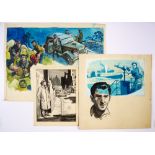 Three Wartime original artworks by Eric Parker. Poster colour on paper 20 x 15 ins. Colour wash on