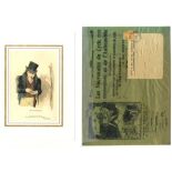 POSTAL SERVICE - EPHEMERA attractive collection mounted up on leaves incl. original engravings &