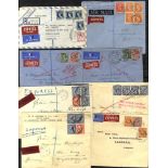 EXPRESS MAIL foreign destination covers c1910-67 incl. early (1920) airmail to Austria (faults) &
