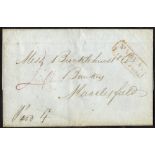 1840 Jan 4th cover used to Macclesfield, endorsed 'Paid 4' with m/s '4' in red of the uniform 4d