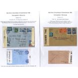 SCANDINAVIA range of covers neatly written up on leaves incl. WWII censored mail with several to USA