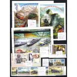 RAILWAY collection of UM stamps & M/Sheets housed in two stock books, all tagged & identified,