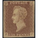 1850 Prince Consort Essay finished Imperf in brown, Spec.DP71 (2). Cat. £2000