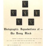 1840 1d blacks Photographic Reproduction (6) all bear different letterings painted on by hand with