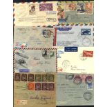 AIRMAILS 1925-92 covers with a few aerogrammes & postcards, consisting of South American items -
