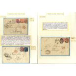 PERFINS 1870-1930's collection of covers (8) & stamps (47) written up on leaves incl. mail to