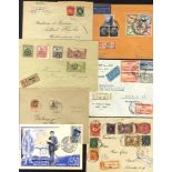 WORLD COVERS 1872-1958 album of covers (100) all addressed to Switzerland with strong European,