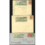 1933 trio of GWR airmail covers each bearing the 3d GWR adhesive each with 1½d defin (or ½d + 1d)