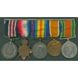 Group of five (mounted as worn) - Military Medal Geo V to 68518 Bmbr. J. R. Hutchinson, RES: D.A.C.