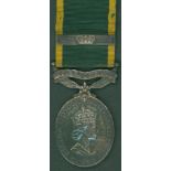 Territorial Efficiency Medal Geo VI (boxed) to 22590250 L/Cpl. J. G. Walker, Royal North'd Fus,