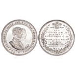 1868 Albert Edward, Prince of Wales, Marriage to Princess Alexandra of Denmark, white metal medal,