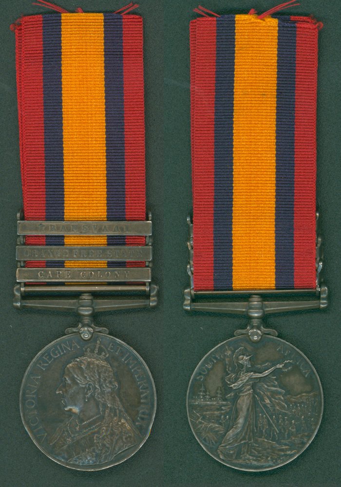Queen South Africa Medal, clasps Transvaal, Orange Free State and Cape Colony to 14074 Pte. A. H.