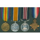 Group of four - Military Medal Geo V & 1914/15 Star Trio. MM named to 12723 Sjt. A. M. Satterley 2/