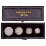 1870 Victoria YH maundy set, practically FDC, toned, in original, dated, long box of issue, the case