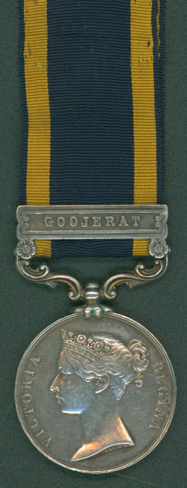 Punjab Medal 1849 to Fras. Fee Nightly 61st Foot clasp Goojerat, personal details incl. He was